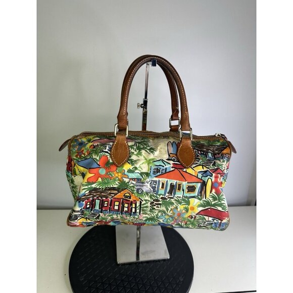 Dooney & Bourke White Green Printed Shoulder Bag - Picture 5 of 9